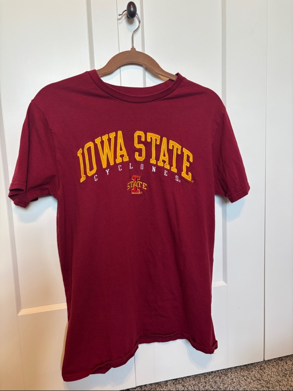 Champion Iowa State Maroon Tee with Gold Lettering